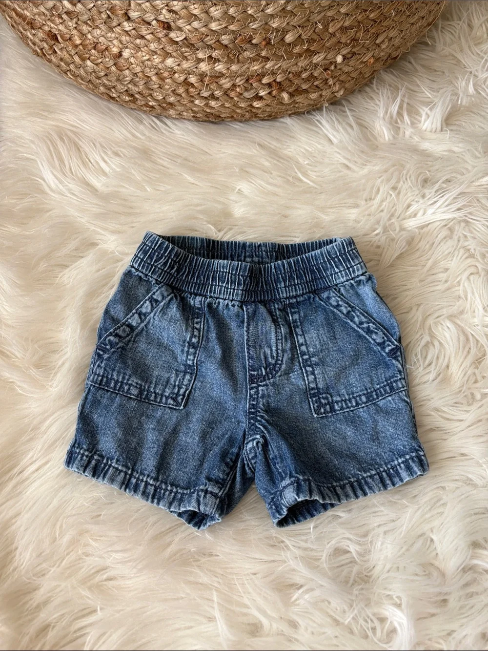 GAP Denim Elastic-Waist Shorts - Blue